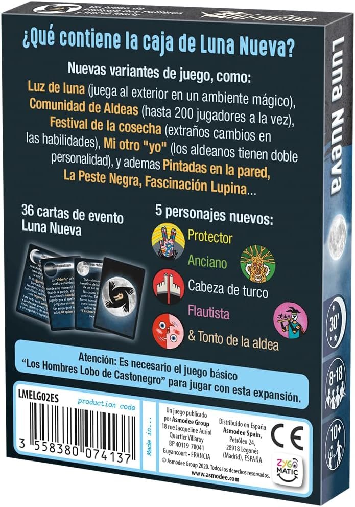 Caja oficial de la expansión Luna Nueva de Hombres Lobo