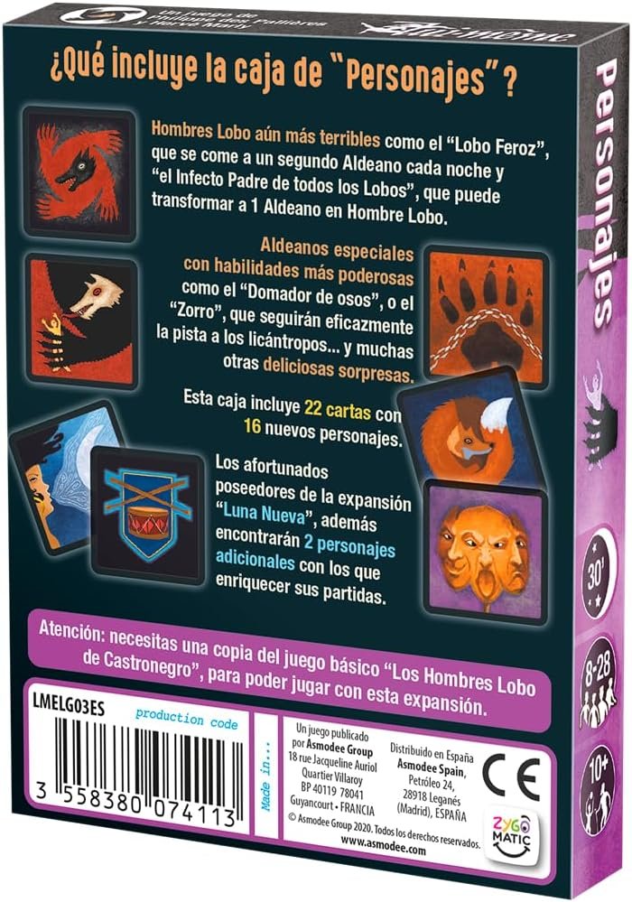 Caja de la expansión Personajes del juego Hombres Lobo