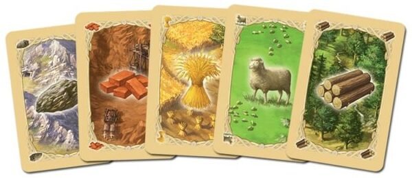 Cartas de materias primas del juego Colonos de Catan