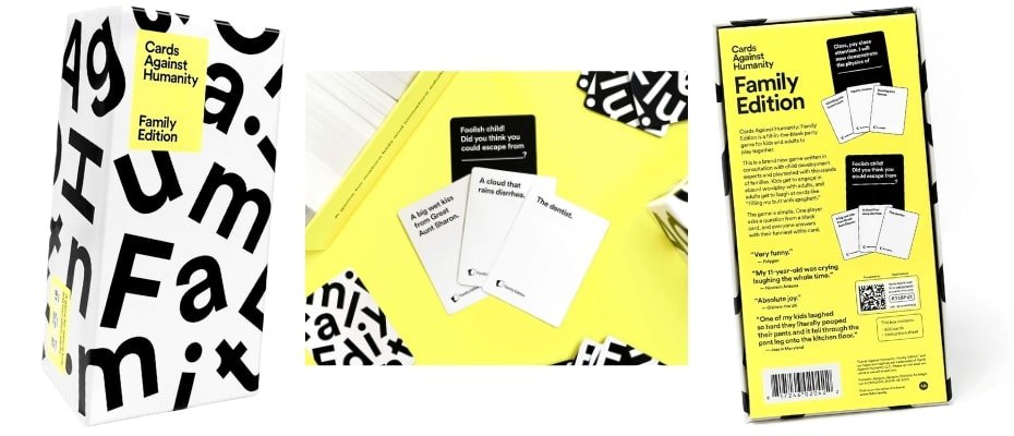 Caja Family Edition de Cartas contra la Humanidad, apta para niños y familias